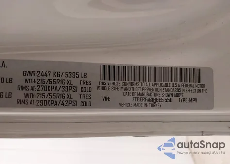 2017 Ram Promaster City Tradesman z USA, uszkodzony, nr VIN ZFBERFAB1H6E51550